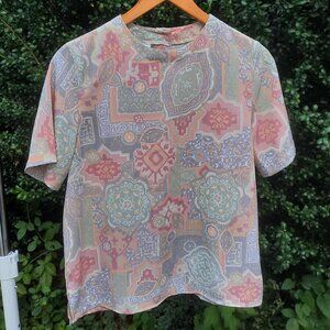 Alfred Dunner vintage short sleeve blouse size 10 petite